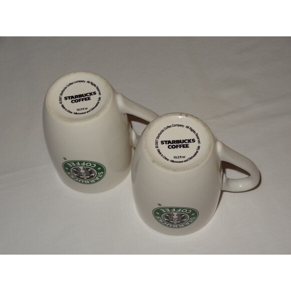 Lot 2x Starbucks MERMAID 2-sided SIREN Mug Cup 2007 10.2 Oz White Ceramic Coffee - Picture 7 of 10